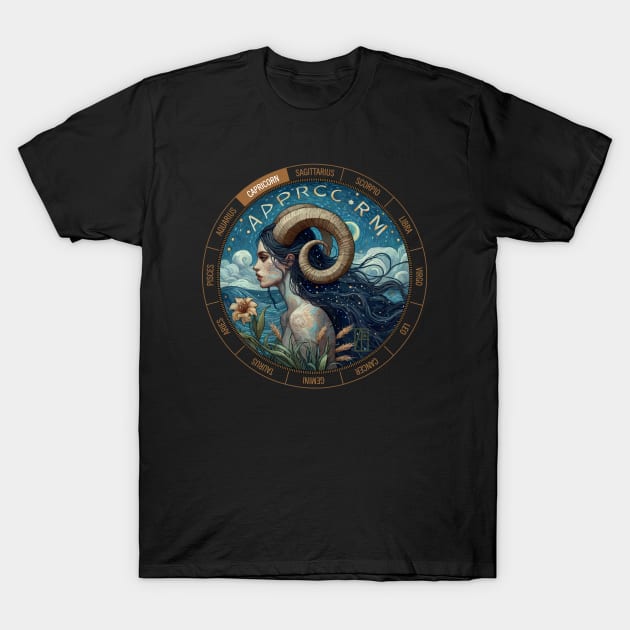 ZODIAC Capricorn - Astrological CAPRICORN - CAPRICORN - ZODIAC sign - Van Gogh style - 13 T-Shirt by ArtProjectShop